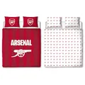 Arsenal FC Offizielles Doppelbettbezug-Set, geometrisches Design | Rote Wendebettwäsche mit 2 Seiten, offizielle Merchandise inklusive passender Kissenbezüge