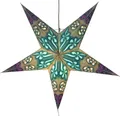 Faltbarer Advents Leucht Papierstern, Weihnachtsstern 60 cm - Damaskus, Türkis, Star Fensterdeko