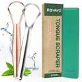 RONAVO Zungenschaber (2 Stück), Zungenreiniger Heilung von Mundgeruch (medizinische Qualität), Zungenschaber Edelstahl für Mundhygiene, Metall Tongue Scraper, Zungenbürste frischer Atem in Sekunden