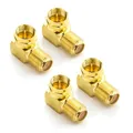 deleyCON 4x SAT Adapter 90° SAT Kabel Winkel Adapter Koaxial Winkel F-Stecker