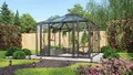 Vitavia Gewächshaus-Pavillon "Minos" schwarz 3 mm ESG, 10 mm HKP