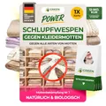 GREEN GUARDIA Schlupfwespen gegen Kleidermotten - 1 Karte à 4 Lieferungen - Effektiv Motten bekämpfen/Bio- und Umweltfreundliche Alternative zu Mottenfalle, Mottenspray, Pheromfalle