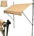 Markise Klemmmarkise 150cm Balkonmarkise Sonnenschutz Handkurbel 56016 Einziehbar