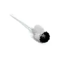 Nölle Toilettenbürste PVC mit Randreiniger, Bürste 7,5 cm WC-Bürste aus Kunststoff, schwarze Kopfspitze 00382501