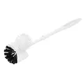 Toilettenbürste PVC mit Randreiniger, Bürste 8 cm WC-Bürste aus Kunststoff, schwarze Kopfspitze
