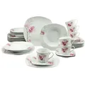 Creatable Kombiservice, Weiß, Keramik, 30-teilig, Blume, 200 ml,200 ml, Essen & Trinken, Geschirr, Geschirr-Sets, Kombiservice