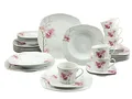 CreaTable 30teilig, Mehrfarbig, 20195, Serie Amelie Aiko, 30-teiliges Geschirrset, Kombiservice aus Porzellan, spülmaschinen-und mikrowellengeeignet, Qualitätsproduktion