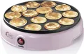 Bestron Poffertjes Maker Waffel Automat Antihaftbeschichtung 800W Rosa Retro