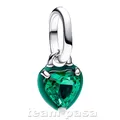 PANDORA 793042C03 grünes Chakra Herz Mini Charm Anhänger Silber Schmuck