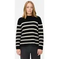 camel active Strickpullover mit Streifen Langarm Markenlogo schwarz XXS