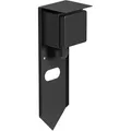 ledscom.de Garten Steckdosensäule PIWI mit Erdspieß für außen, IP44, 1-fach, Edelstahl, schwarz, eckig, 24 cm