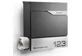 NewHabitat Briefkasten Moderner Wandbriefkasten Personalisierbar Anthrazit RAL7016 (Komplettset, Modell: Manhattan), Rostfrei