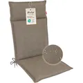 Herlag Polsterauflage Bea Hochlehner 120x50x4,5cm | Wasserabweisende Gartenstuhlauflage Fleckschutz | Bequeme Camping Sitzauflagen | Pflegeleichte Easy-Line | Öko Tex 100 | 1 Polster | Taupe