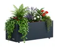 Herstera Garden Pflanzkübel Cube anthrazit 60x25x25 cm wetterfest aus Stahl
