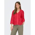JDY Hemdbluse JDYTALLIE 3/4 LONG SHIRT WVN NOOS mit Lochstickerei-Detail rot M (38)