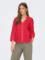 Hemdbluse "TALLIE 3/4 LONG SHIRT WVN NOOS", mit Lochstickerei-Detail, Gr. M (38), Ski Patrol