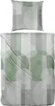 Primera Feinbiber Bettwäsche 135x200 Streifen Punkte grün grau silber 173096-85