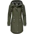 PEAK TIME Regenjacke L60042 stylisch taillierter Regenmantel für Damen grün 5XL (50)
