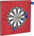 Relaxdays Dartscheibe Schutzring "R6", Wandschutz für 45 cm Dartboard, EVA, Dart Auffangring HBT: 71x71x3 cm, bordeaux