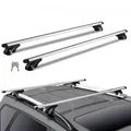 VEVOR Dachträger Universal Dachgepäckträger Auto Alu Querträger 90 kg Tragkraft, für erhöhte Seitenschiene mit Lücke, passend Innenabstand des