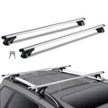 VEVOR Dachträger Universal Dachgepäckträger Auto Alu Querträger 90 kg Tragkraft, für erhöhte Seitenschiene mit Lücke, passend Innenabstand des Dachbalkens 19-113cm, Rohrdurchmesser 28-68 mm