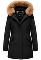 REPUBLIX Damen Gefütterte Dicke Winter Jacke Mantel Parka mit Kapuze RJ-8012 Schwarz L