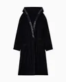 Emporio Armani Herren-Bademantel, Schwamm, Schwarz, Größe XL, Schwarz, XL