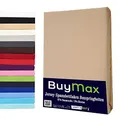 Buymax Wasserbett Spannbettlaken Stretch 180x200-200x220 cm für Wasserbetten und Boxspringbetten Bettbezug für Matratzen bis 35 cm Matratzenhöhe, Beige Sand