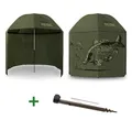 Delphin.sk Angelschirm Regenschirm mit Seitenwand Delphin BigONE CARP 250cm Angelschirm, Design des Schirms ist speziell auf die Karpfenangler angepasst