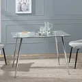 Glastisch Hyrynsalmi Chrom [en.casa]