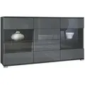 Vladon Sideboard, Grau, Holzwerkstoff, 138.5x75.5x35 cm, Wohnzimmer, Kommoden & Sideboards, Sideboards