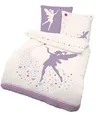 LINKHOFF Bettwäsche 135x200 Kinder Mädchen - Fee Bettwäsche Sterne Flieder - Feen Kinderbettwäsche 135x200 Weiß Violett - Bettbezug aus 100% Baumwolle