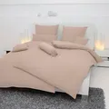 Janine Mako-Soft-Seersucker Bettwäsche Piano Kopfkissenbezug einzeln 80x80 cm | taupe - braun