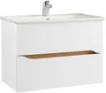 Saphir Badmöbel-Set Quickset Keramikwaschtisch mit Unterschrank, 75 cm breit, (2-St), Waschplatz, Unterschrank mit Waschbecken, 2 Schubladen, grifflos