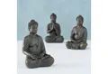 MF Buddhafigur Dreier-Set Buddha Figuren Dunkelbraun 10 cm - Meditierende Deko-Statue (3 St)