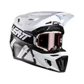 Helm MIT Brille LEATT KIT Moto 9.5 V26 Carbon/White (57-58 cm) M