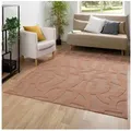 Steffensmeier Teppich Borneo, Rechteckig, Recyceltes Polyester, Hoch-Tiefstruktur braun 135 cm x 195 cm