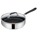 Jamie Oliver by Tefal Quick & Easy E3033344 Sautepfanne mit Glasdeckel, Edelstahl, 25 cm