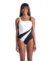 Arena Damen Shapewear Women's Liliana C-Cup Swimsuit Tummy Control Ladies Bathing Suit Badeanzug, Schwarz/Weiß, 40