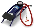 cartrend Fußluftpumpe Einzylinder blau Manometer bis 7 bar