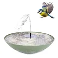 matches21 HOME & HOBBY Solar Springbrunnen Set mit 45 cm grüner Schale für den Außenbereich als Gartenbrunnen oder Vogeltränke