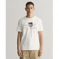 Gant für Herren. 2003199 Archiv Schild-T-Shirt weiß (XXL), Lässig, Baumwolle, Kurzarm, Nachhaltig