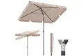Sekey Sonnenschirm 200 x 125 cm Balkonschirm Rechteckig Sonnenschirm mit Schutzhülle, LxB: 200x125 cm, Abknickbar, Sonnenschutz UV50+, Marktschirm für Terrasse, Garten