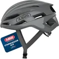 ABUS Rennradhelm StormChaser ACE - leichter Fahrradhelm für Radrennen, Gravelbike-Touren und Cyclocross - für Damen und Herren - Größe S, Grau