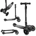 MoMi SAN 2-in-1 3-Rad-Kinderroller – höhenverstellbarer Lenker 60/66/72 cm, klappbar, LED-Räder, ABEC-7, Trittbremse, 2,7 kg