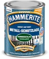 Hammerite Metallschutzlack Hammerschlag, 3in1 Rostschutzlack für Metall, Dunkelgrün, 750 ml