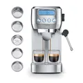 Caso EspressoGourmet Crema - Siebträgermaschine, Espressomaschine, mit Milchaufschäumer, Espresso, Cappuccino, Siebträger aus Edelstahl, 20 bar ULKA-Pumpe, Kaffeemaschine Kaffeepulver, ESE Pads