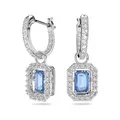 Millenia Drop-Ohrhänger Oktagon-Schliff von Swarovski - Blau, Rhodiniert