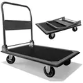 Quick Star Transportwagen Plattformwagen Klappbar in 2 Größen, Stecksystem schwarz 90 x 60 cm