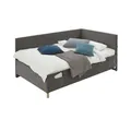 Polsterbett in Cord  ¦ grau ¦ Maße (cm): B: 100 H: 90